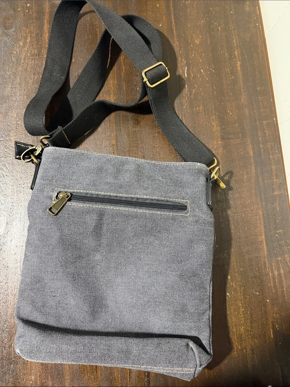 Prairie Schooner Canvas Crossbody Bag - Gray